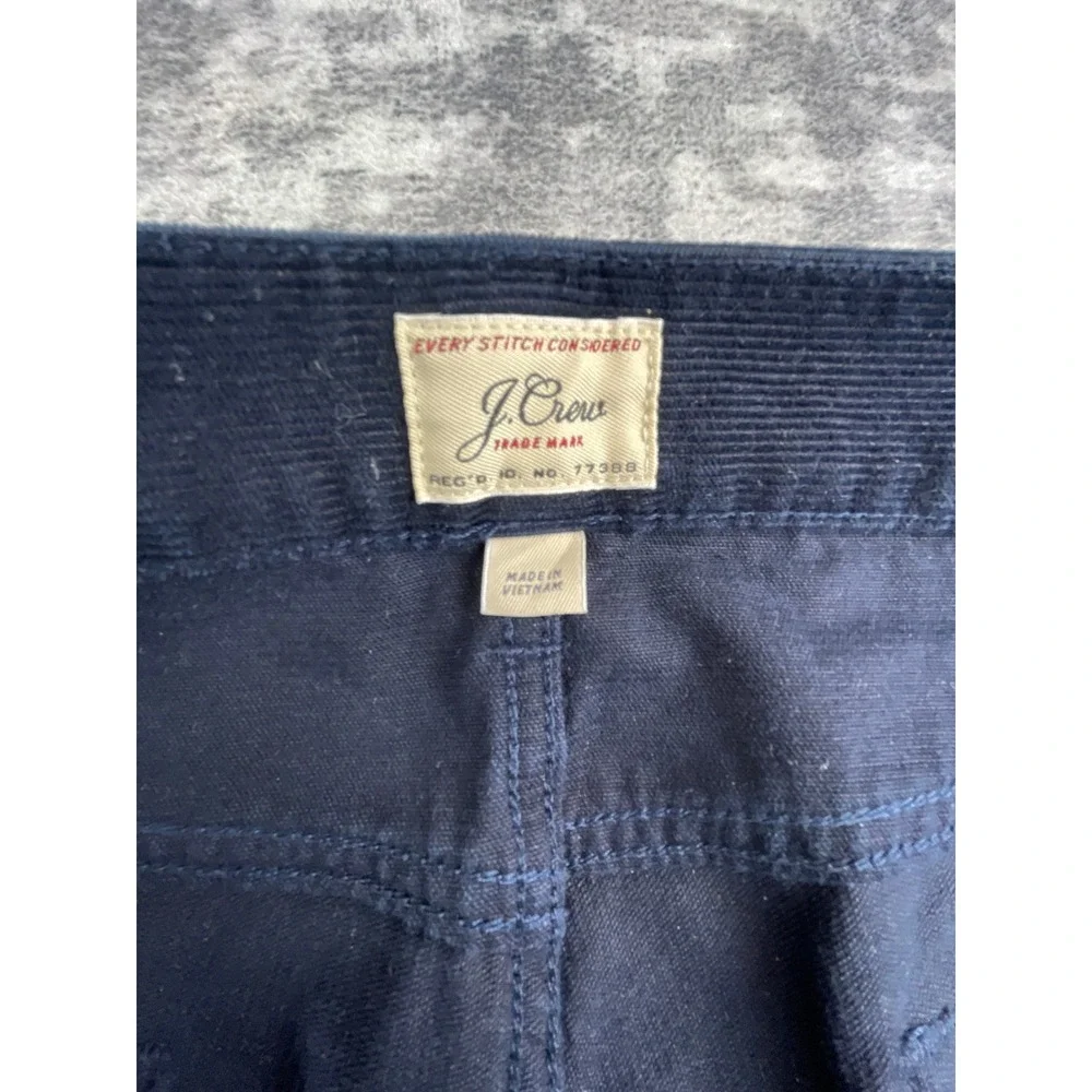 J. Crew Mens 35x32 484 Slim Fit Corduroy Pants Navy Blue Straight Cut Trousers